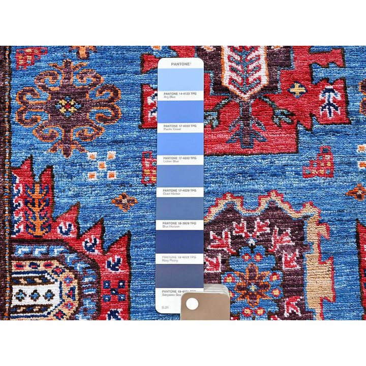 2'10" x 4'9" New Hand Knotted Blue Wool Rectangle Oriental Rug - MOA102629
