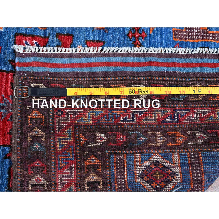 2'10" x 4'9" New Hand Knotted Blue Wool Rectangle Oriental Rug - MOA102629