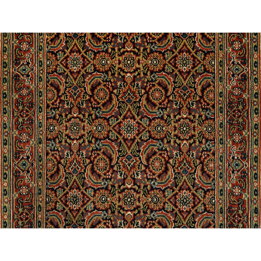 2'8" x 9'9" New Hand Knotted Black Wool Runner Oriental Rug - MOA10263011