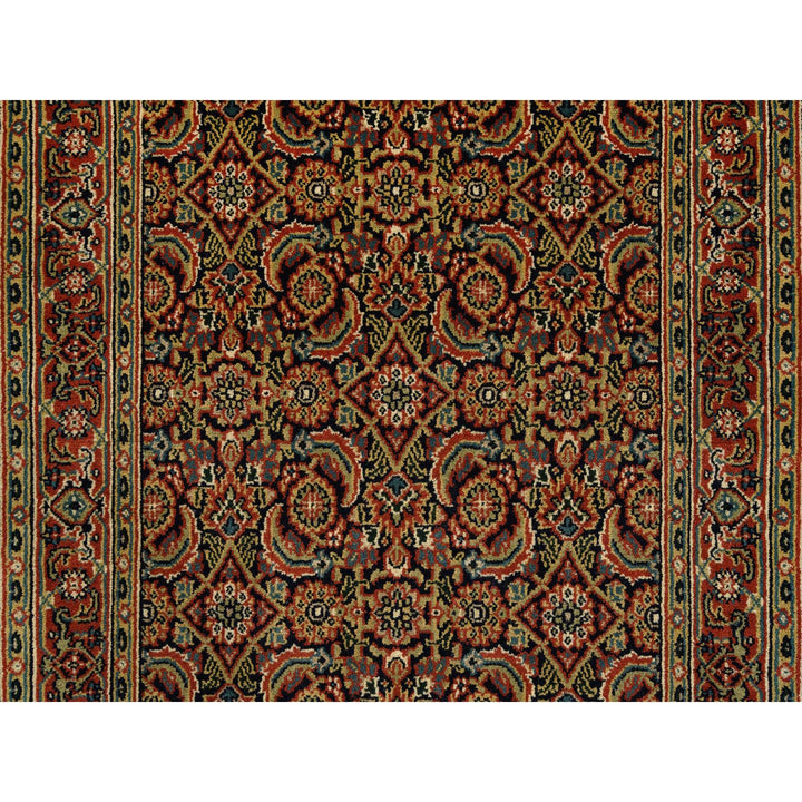 2'8" x 9'9" New Hand Knotted Black Wool Runner Oriental Rug - MOA10263011