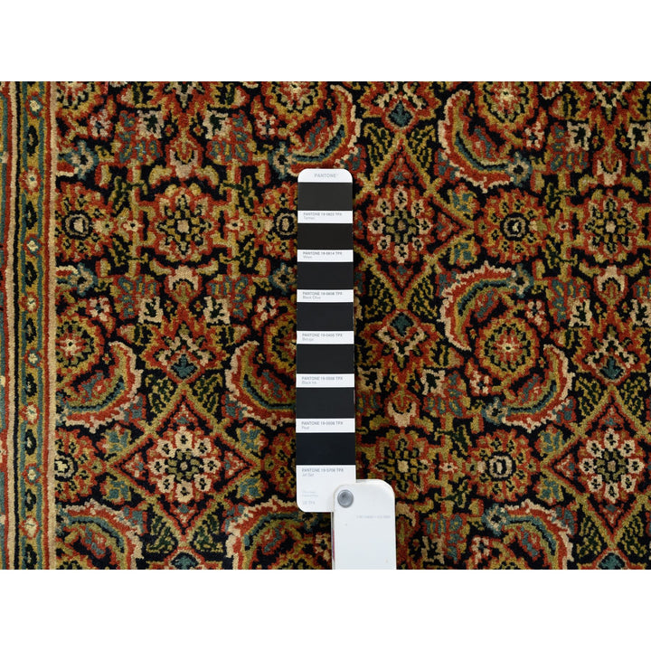 2'9" x 12'4" New Hand Knotted Black Wool Runner Oriental Rug - MOA10263023