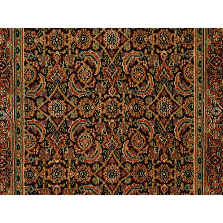 2'9" x 12'4" New Hand Knotted Black Wool Runner Oriental Rug - MOA10263023