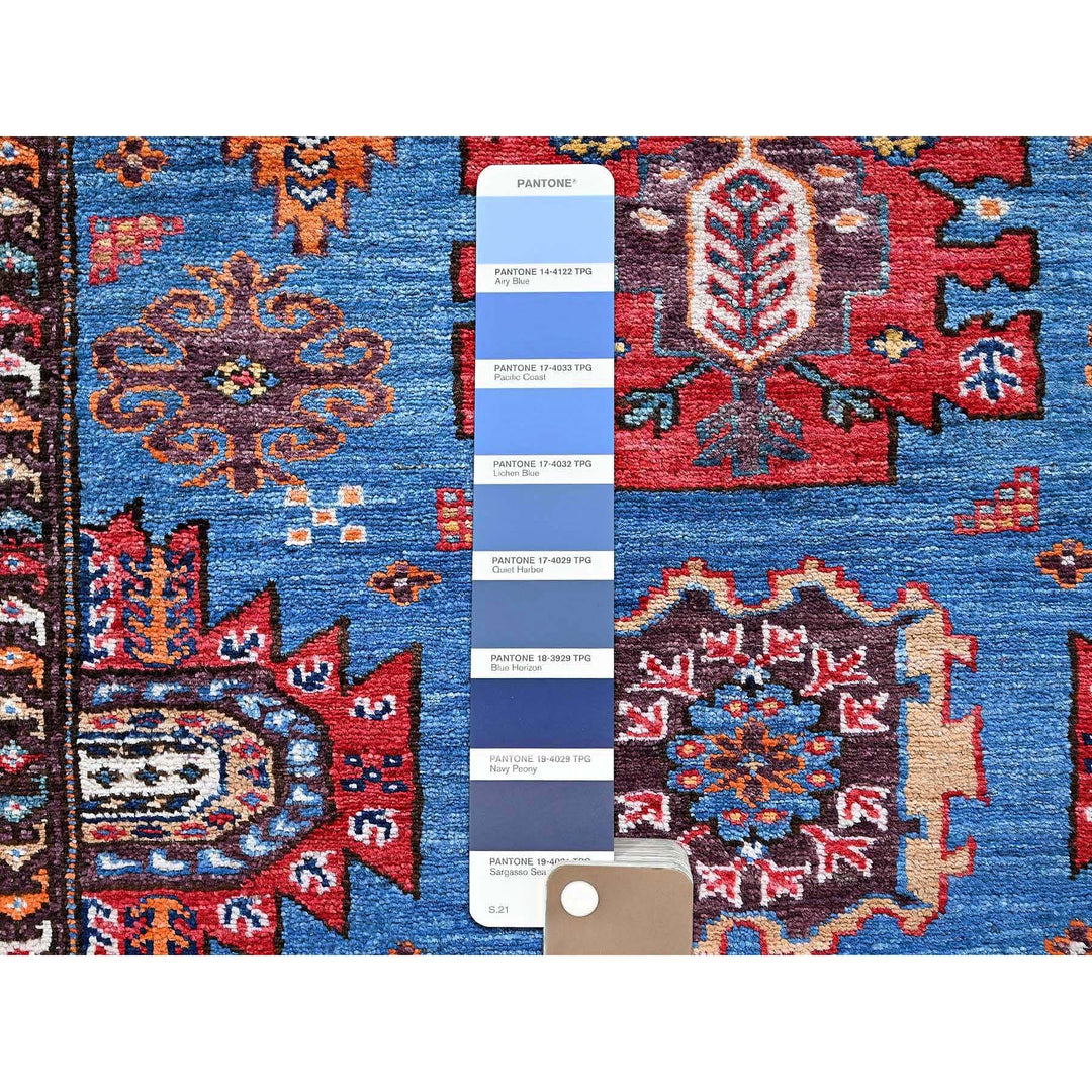 2'11" x 4'8" New Hand Knotted Blue Wool Rectangle Oriental Rug - MOA102630