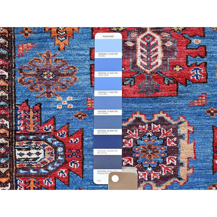 2'11" x 4'8" New Hand Knotted Blue Wool Rectangle Oriental Rug - MOA102630