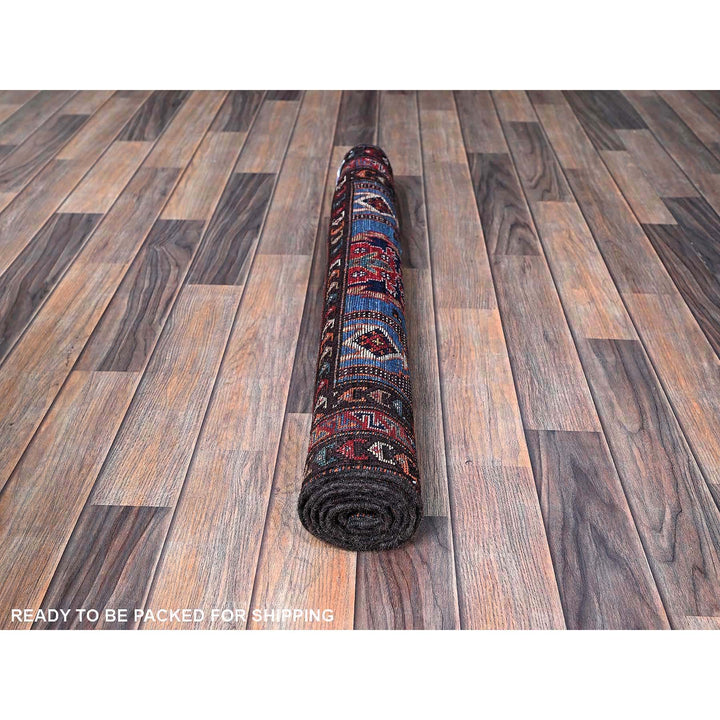2'11" x 4'8" New Hand Knotted Blue Wool Rectangle Oriental Rug - MOA102630