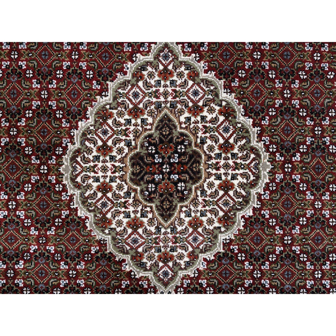 4'1" x 16'0" New Hand Knotted Red Wool Runner Oriental Rug - MOA10263290