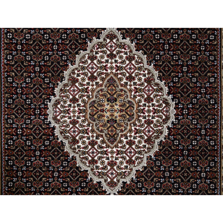 4'2" x 20'0" New Hand Knotted Black Wool Runner Oriental Rug - MOA10263291