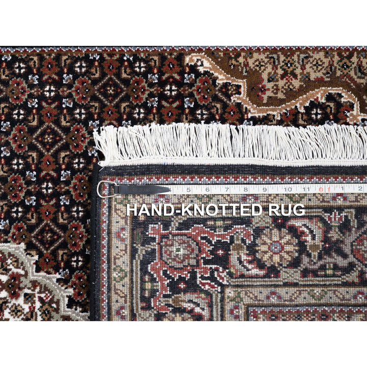 4'2" x 20'0" New Hand Knotted Black Wool Runner Oriental Rug - MOA10263291