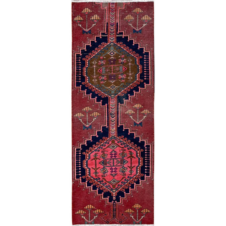 2'4" x 6'5" Vintage Hand Knotted Red Wool Runner Oriental Rug - MOA102632