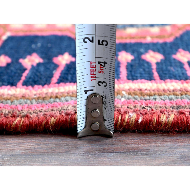 2'4" x 6'5" Vintage Hand Knotted Red Wool Runner Oriental Rug - MOA102632