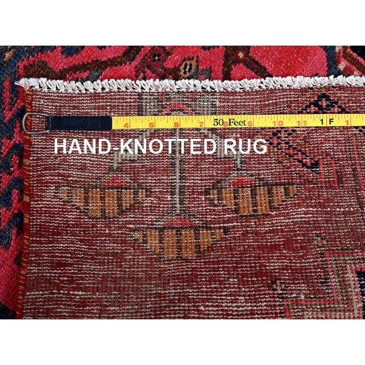 2'4" x 6'5" Vintage Hand Knotted Red Wool Runner Oriental Rug - MOA102632