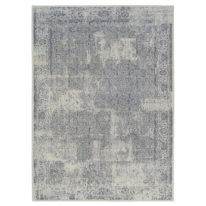 12'0" x 18'2" New Hand Loomed Grey Wool & Art Silk Rectangle Oriental Rug - MOA10263305