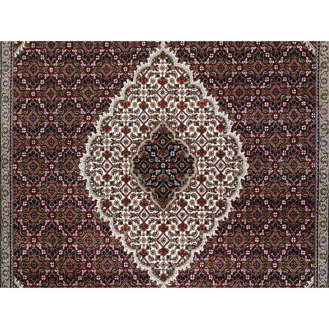 5'9" x 9'0" New Hand Knotted Red Cotton Rectangle Oriental Rug - MOA10263318