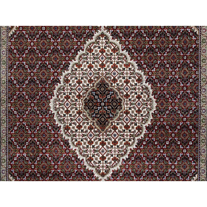 5'9" x 9'0" New Hand Knotted Red Wool Rectangle Oriental Rug - MOA10263318