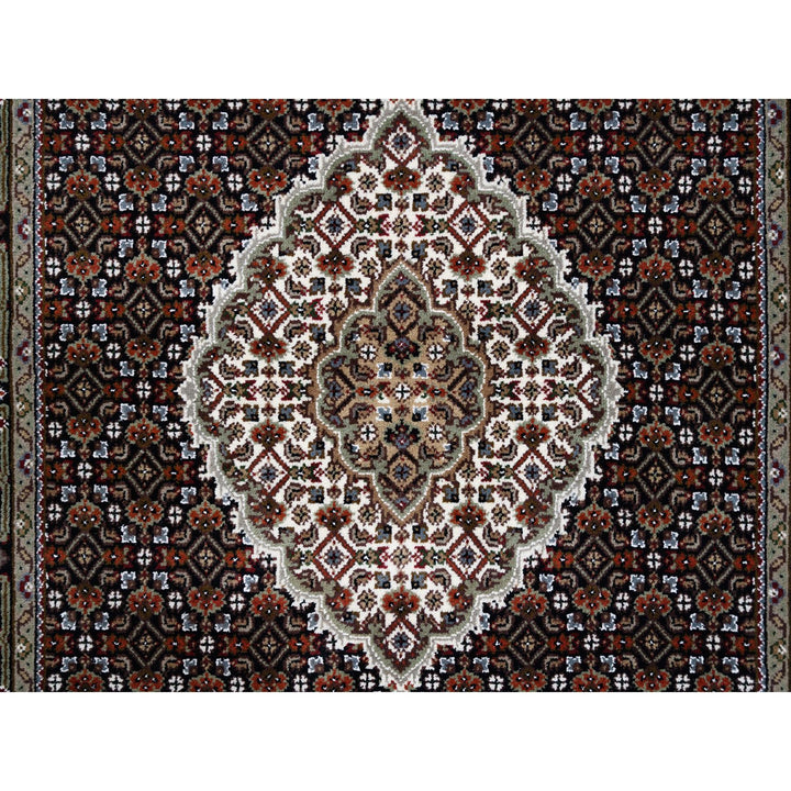 3'10" x 10'4" New Hand Knotted Black Wool Runner Oriental Rug - MOA10263320