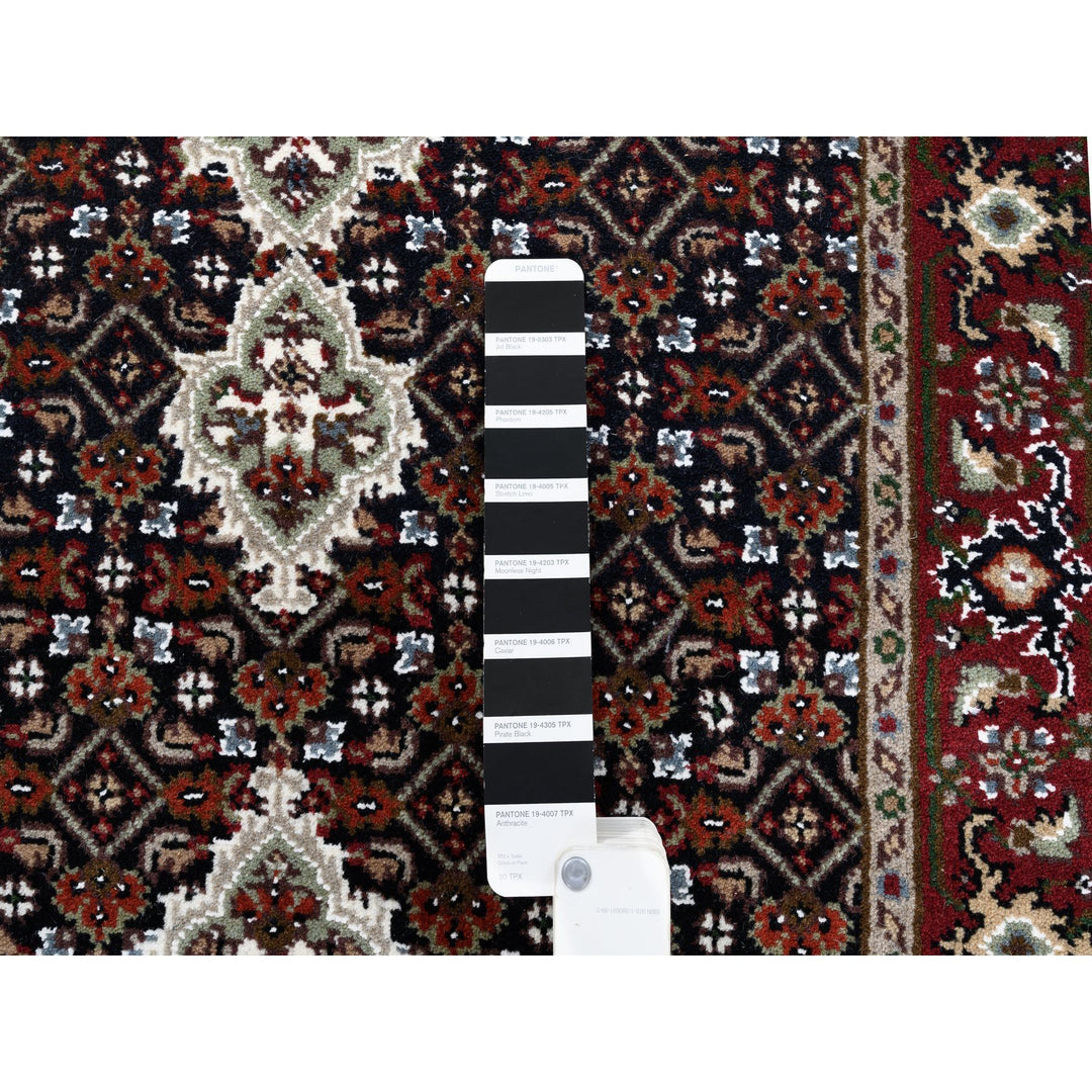 2'4" x 16'8" New Hand Knotted Black Wool Runner Oriental Rug - MOA10263338