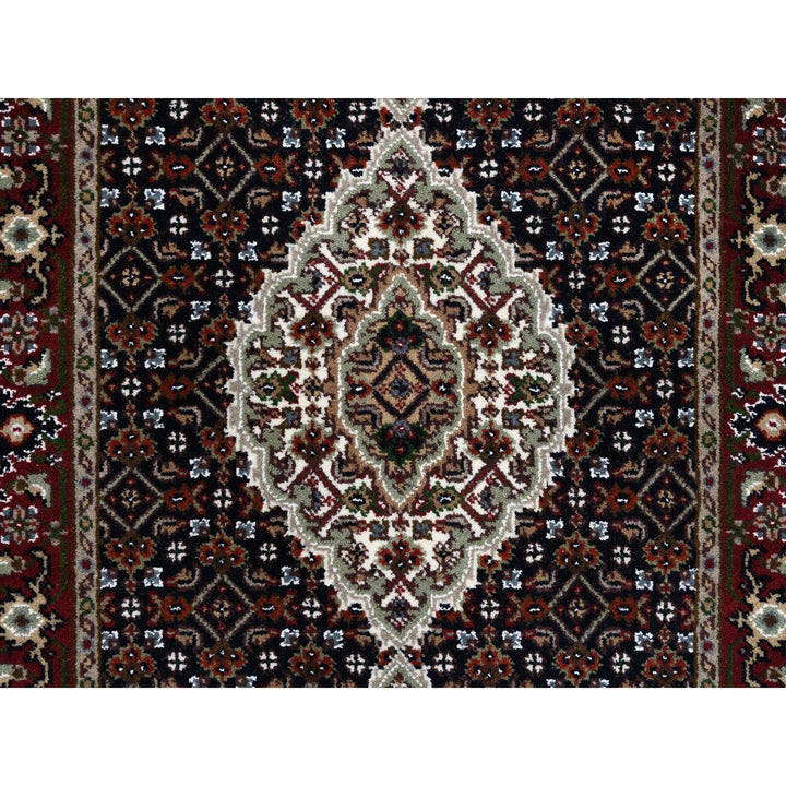 2'4" x 16'8" New Hand Knotted Black Wool Runner Oriental Rug - MOA10263338