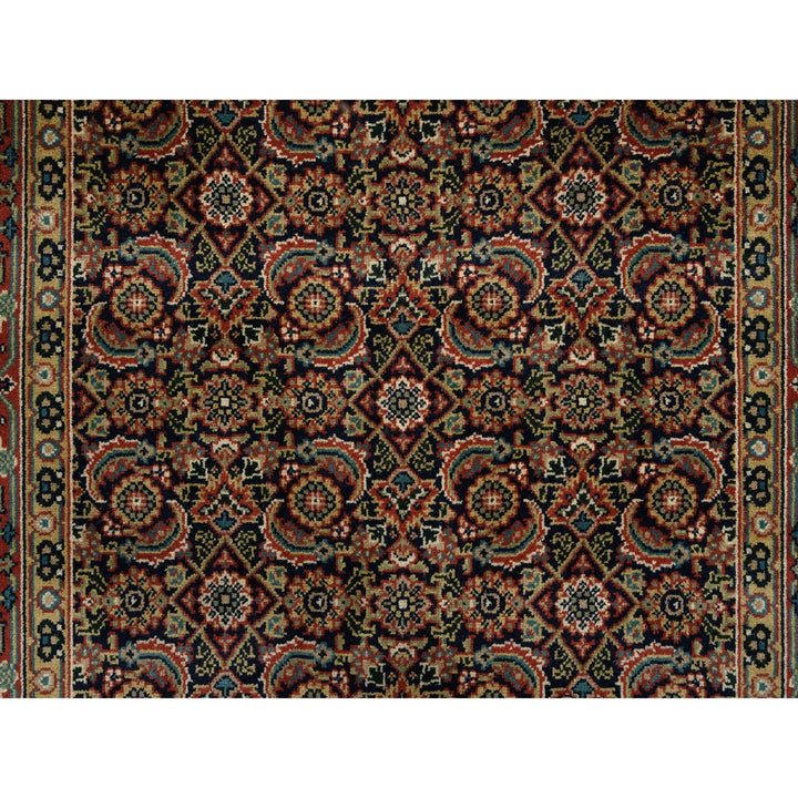 4'0" x 14'3" New Hand Knotted Black Wool Runner Oriental Rug - MOA10263341