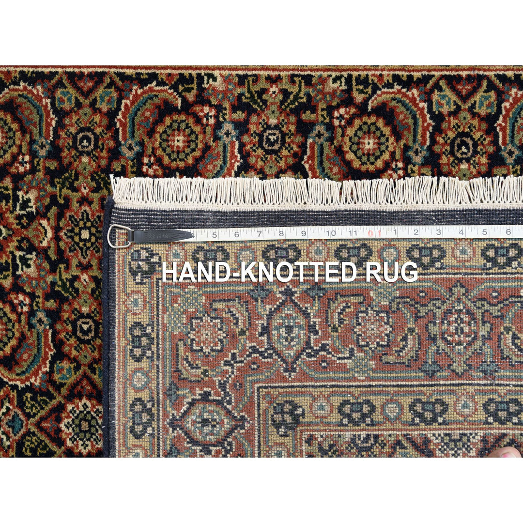 4'0" x 14'3" New Hand Knotted Black Wool Runner Oriental Rug - MOA10263341