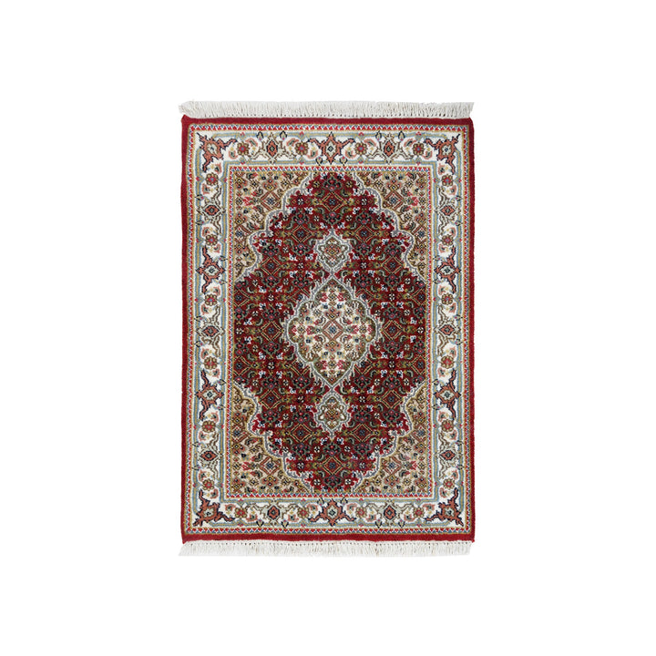 2'0" x 3'1" New Hand Knotted Red Cotton Rectangle Oriental Rug - MOA10263349