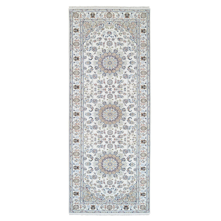 4'1" x 12'0" New Hand Knotted Ivory Wool Runner Oriental Rug - MOA10263399