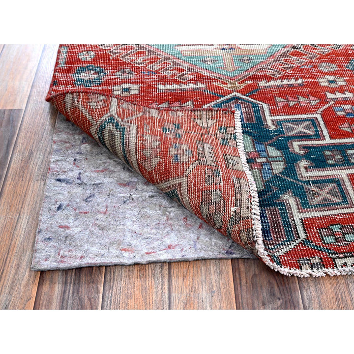 2'7" x 9'3" Vintage Hand Knotted Red Wool Runner Oriental Rug - MOA102633