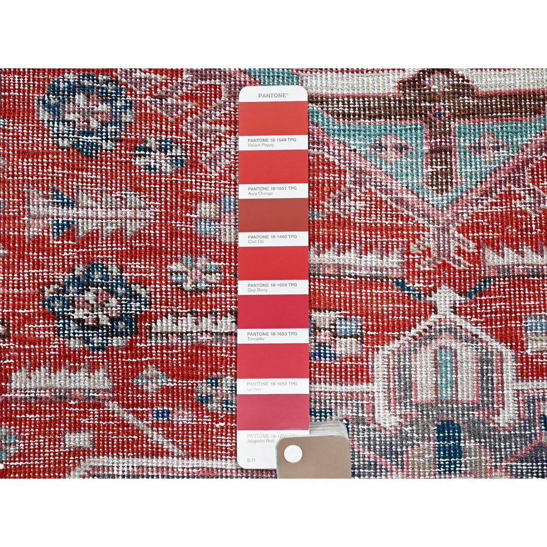 2'7" x 9'3" Vintage Hand Knotted Red Wool Runner Oriental Rug - MOA102633