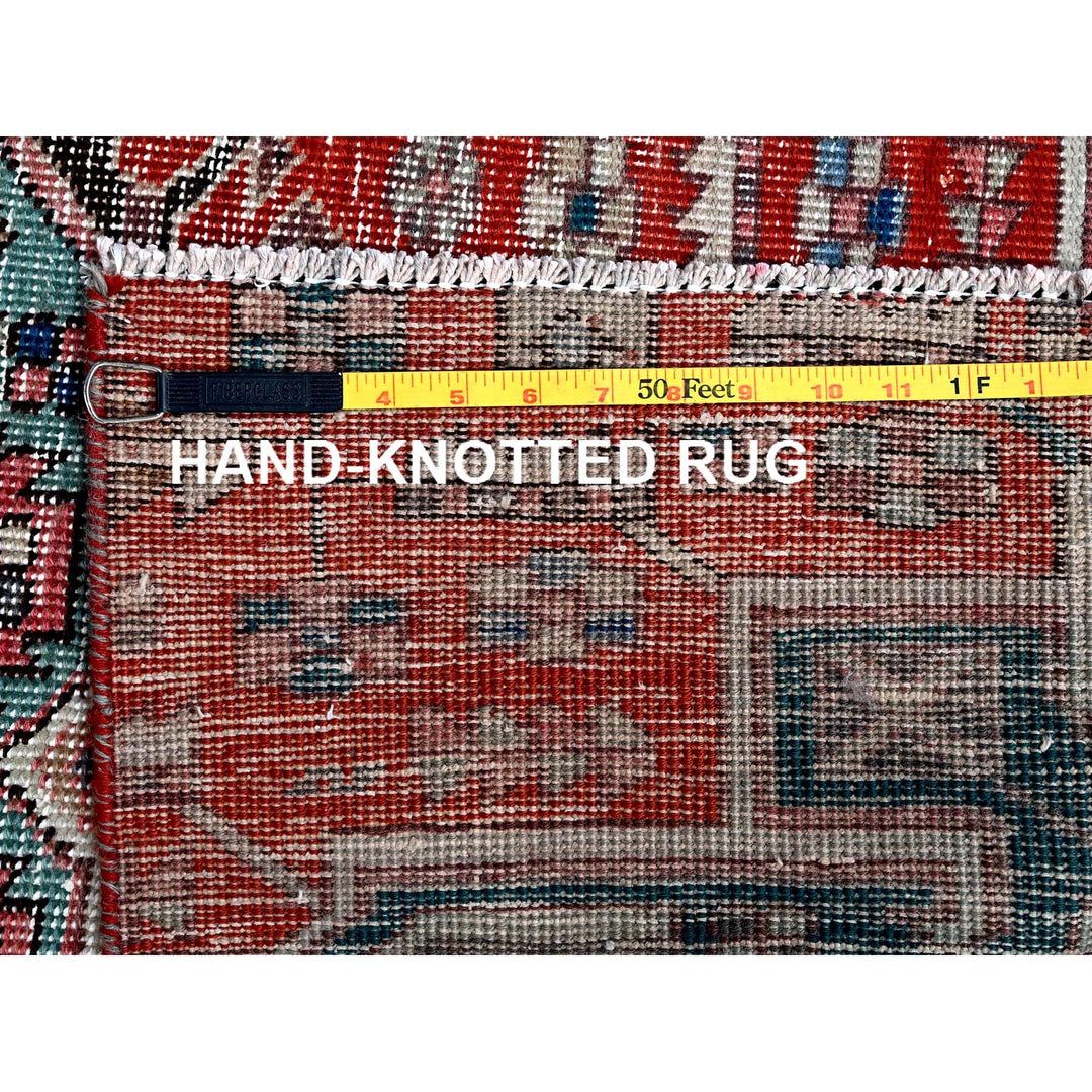 2'7" x 9'3" Vintage Hand Knotted Red Wool Runner Oriental Rug - MOA102633
