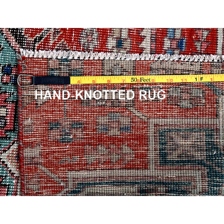 2'7" x 9'3" Vintage Hand Knotted Red Wool Runner Oriental Rug - MOA102633