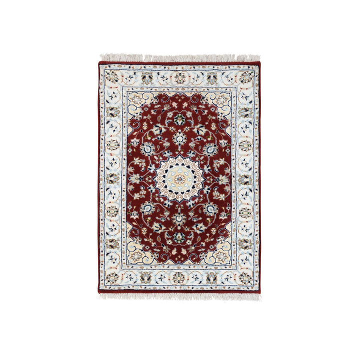 2'1" x 3'2" New Hand Knotted Red Cotton Rectangle Oriental Rug - MOA10263404