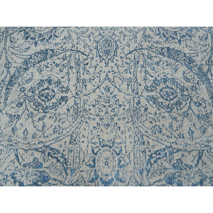 10'0" x 14'0" New Hand Loomed Blue Wool & Silk Rectangle Oriental Rug - MOA10263508