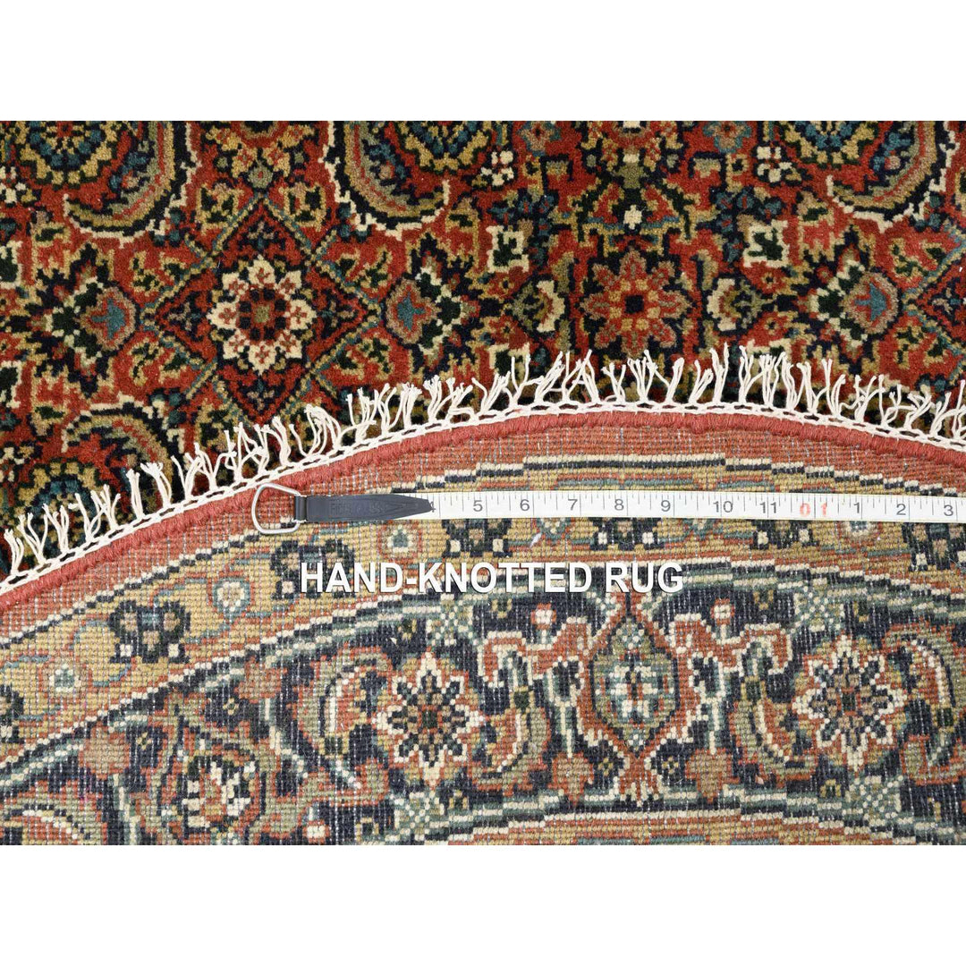 4'10" x 4'10" New Hand Knotted Red Cotton Round Oriental Rug - MOA10263532