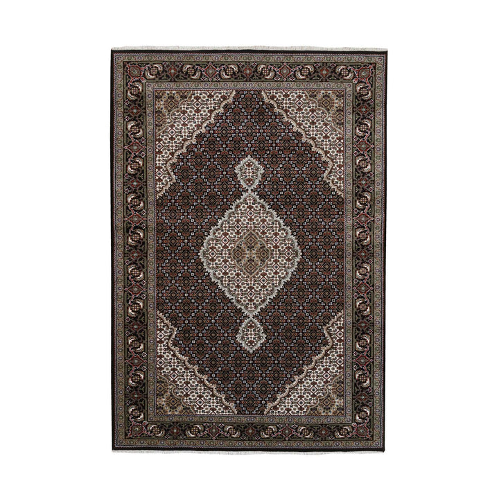 5'0" x 8'2" New Hand Knotted Black Cotton Rectangle Oriental Rug - MOA10263536