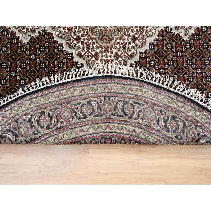 5'0" x 5'0" New Hand Knotted Black Cotton Round Oriental Rug - MOA10263543