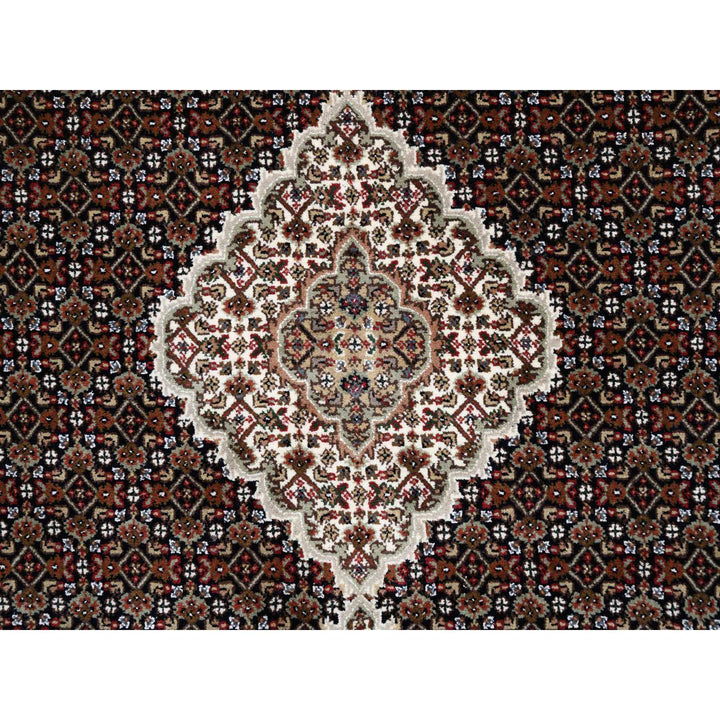 5'0" x 5'0" New Hand Knotted Black Cotton Round Oriental Rug - MOA10263543