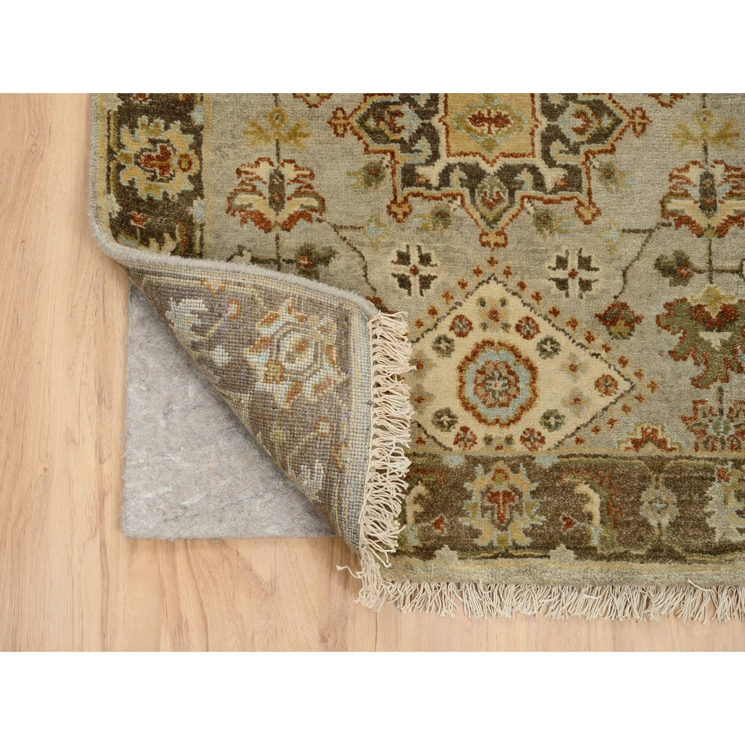 2'7" x 12'1" New Hand Knotted Grey Wool Runner Oriental Rug - MOA10263634