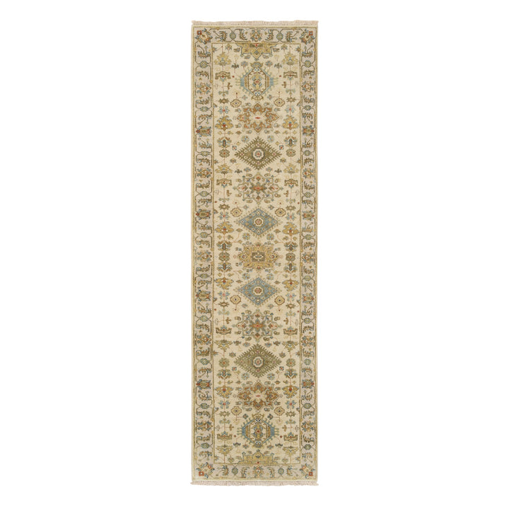 2'7" x 9'9" New Hand Knotted Ivory Wool Runner Oriental Rug - MOA10263665