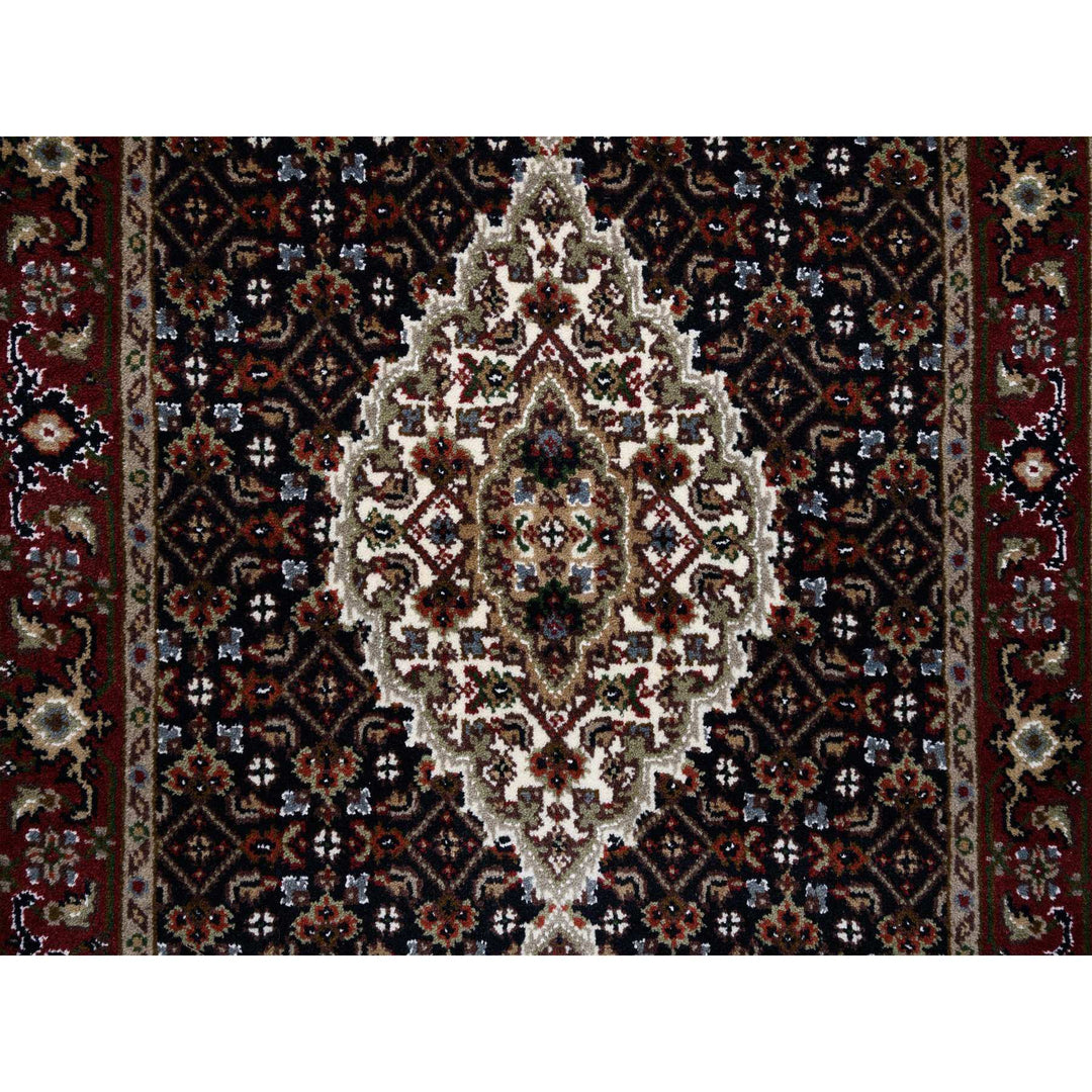 2'5" x 16'10" New Hand Knotted Black Wool Runner Oriental Rug - MOA10263839