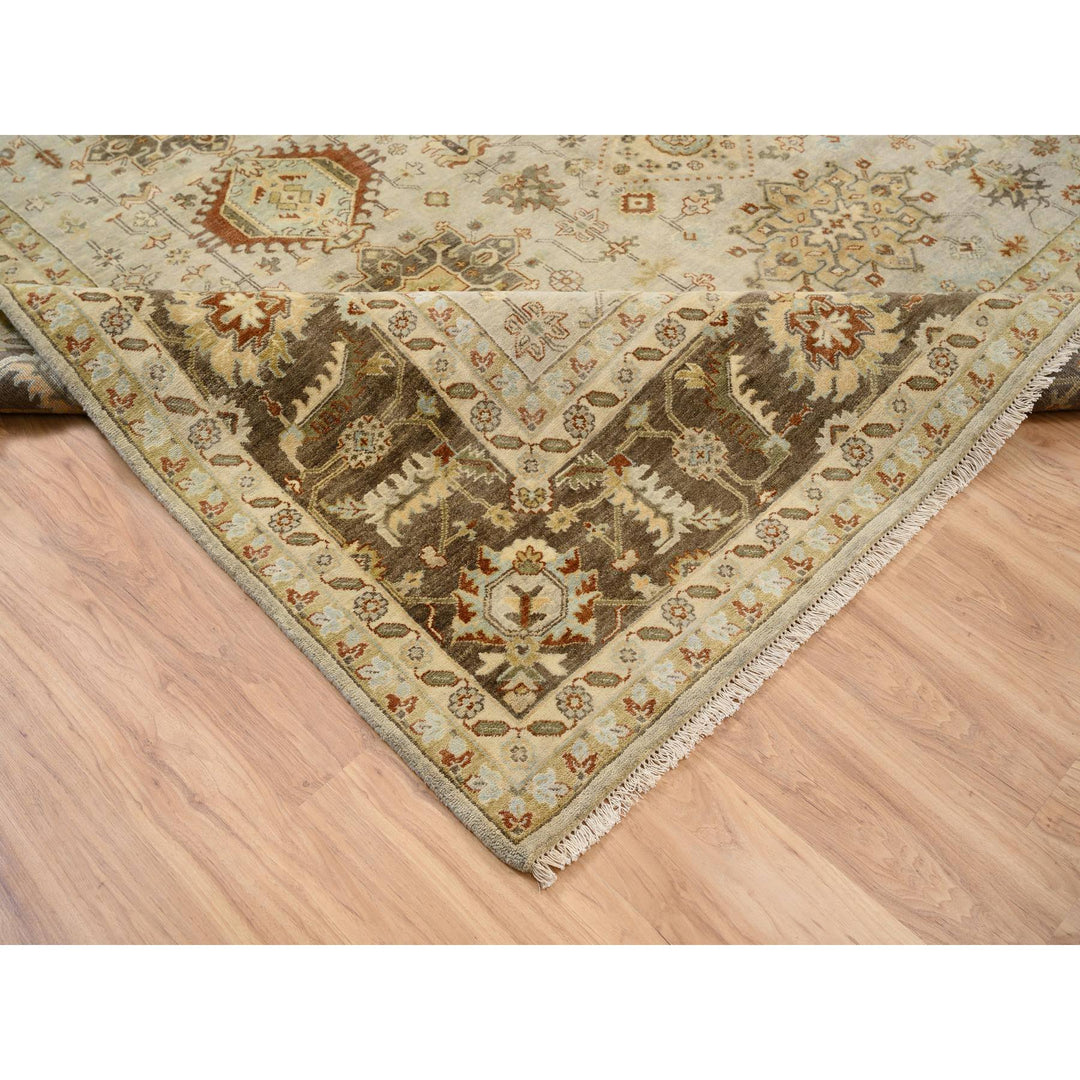 10'2" x 10'0" New Hand Knotted Grey Wool Square Oriental Rug - MOA10263876