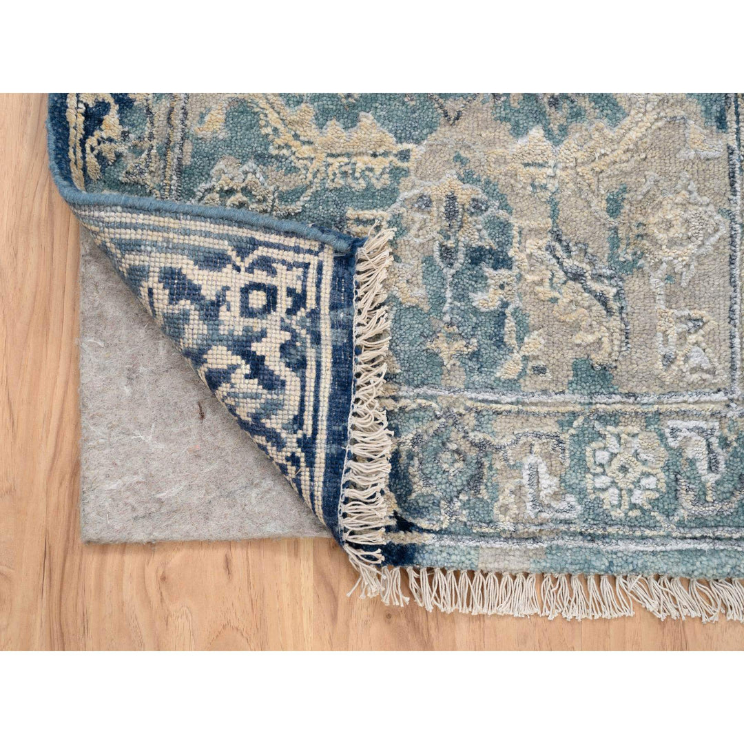 2'0" x 3'1" New Hand Knotted Blue Wool & Silk Rectangle Oriental Rug - MOA10263885