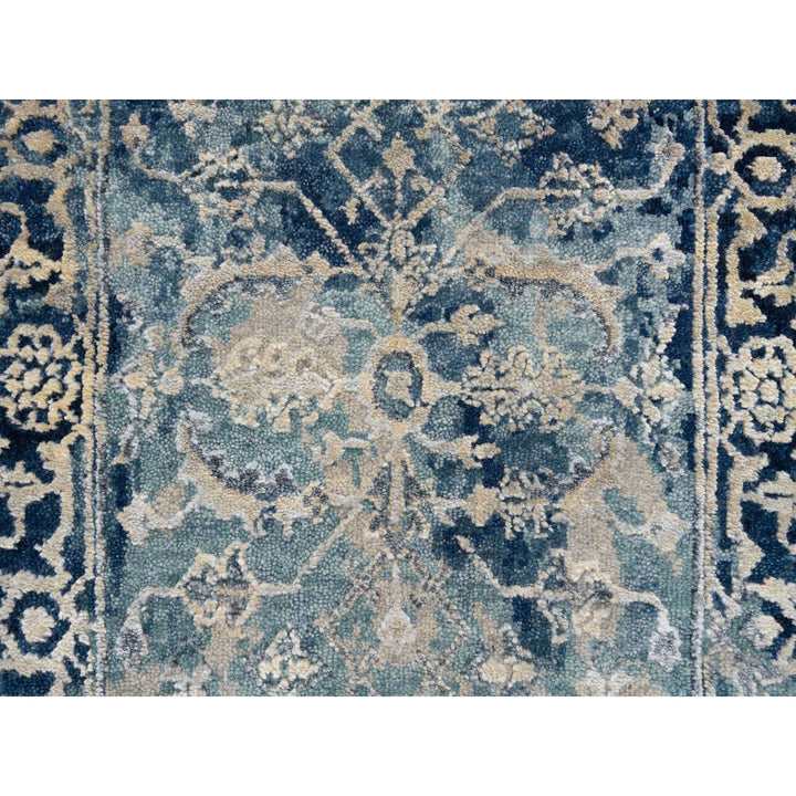 2'0" x 3'1" New Hand Knotted Blue Wool & Silk Rectangle Oriental Rug - MOA10263885