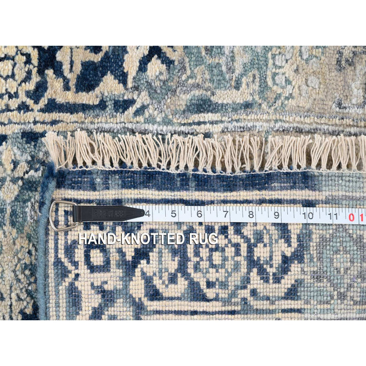 2'0" x 3'1" New Hand Knotted Blue Wool & Silk Rectangle Oriental Rug - MOA10263885