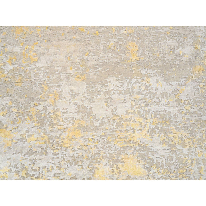 8'0" x 7'10" New Hand Knotted Yellow Cotton Square Oriental Rug - MOA10263899