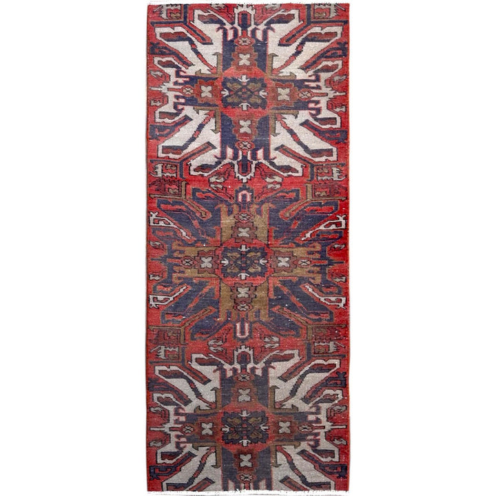2'1" x 5'4" Vintage Hand Knotted Red Wool Runner Oriental Rug - MOA102638