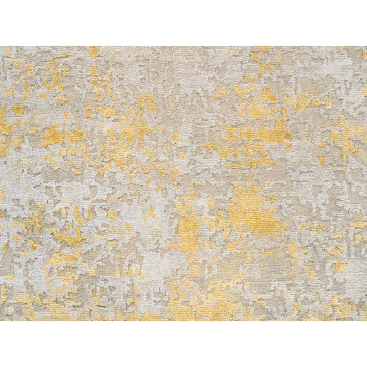 3'0" x 4'10" New Hand Knotted Yellow Wool & Silk Rectangle Oriental Rug - MOA10263936