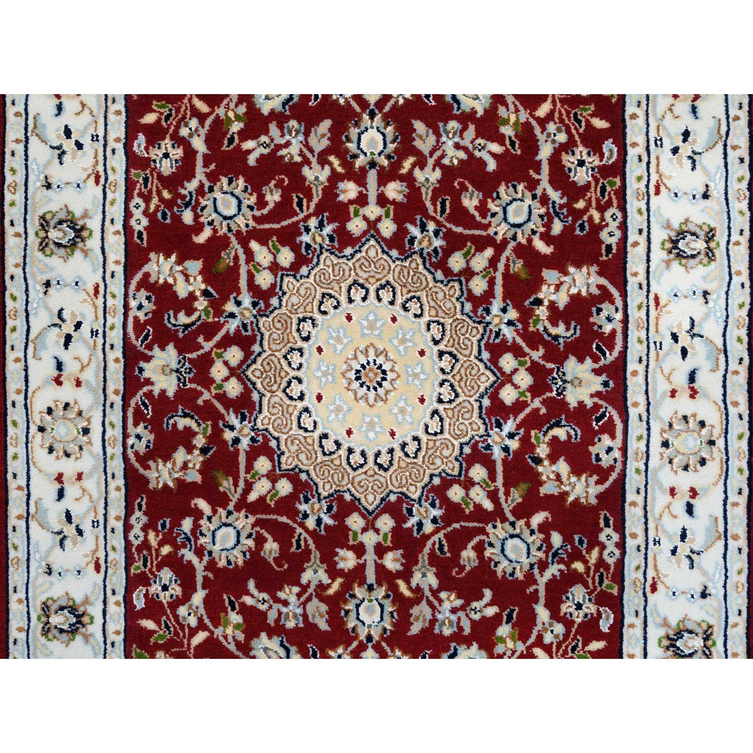 2'7" x 14'1" New Hand Knotted Red Wool Runner Oriental Rug - MOA10263974