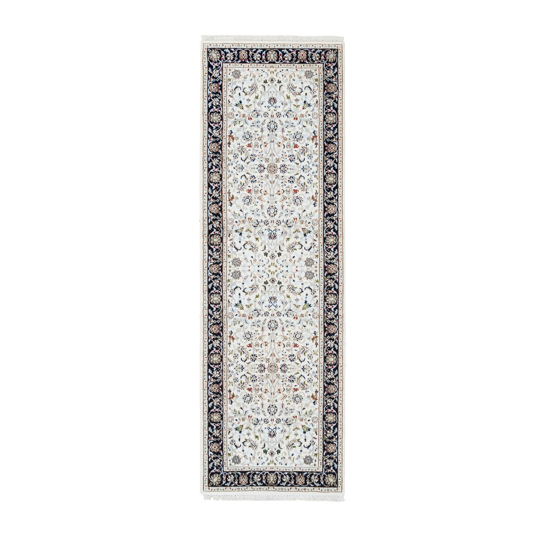 2'7" x 8'3" New Hand Knotted Ivory Wool Runner Oriental Rug - MOA10263987