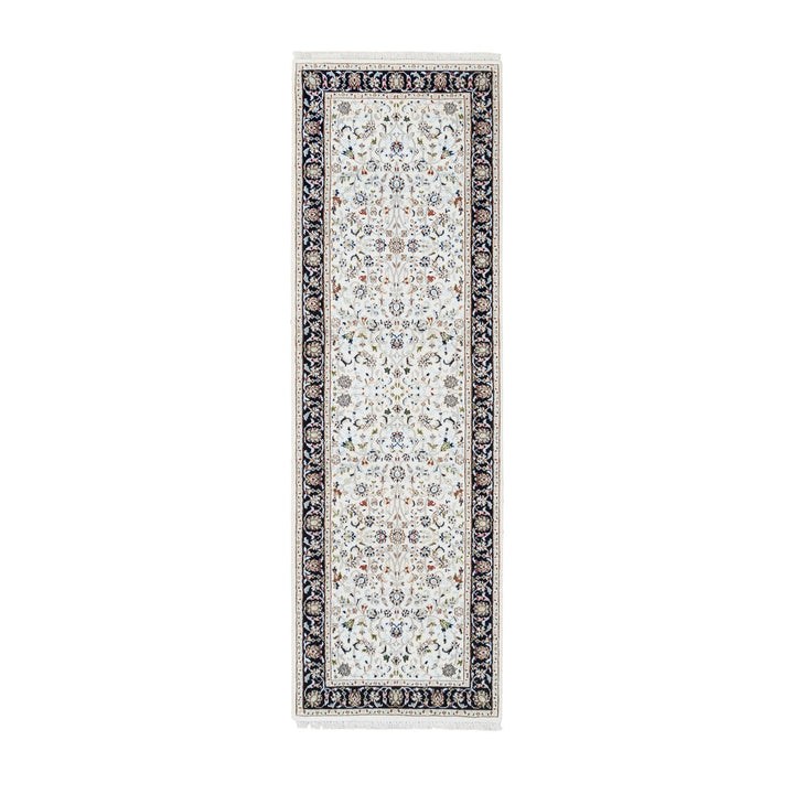 2'7" x 8'3" New Hand Knotted Ivory Wool Runner Oriental Rug - MOA10263987