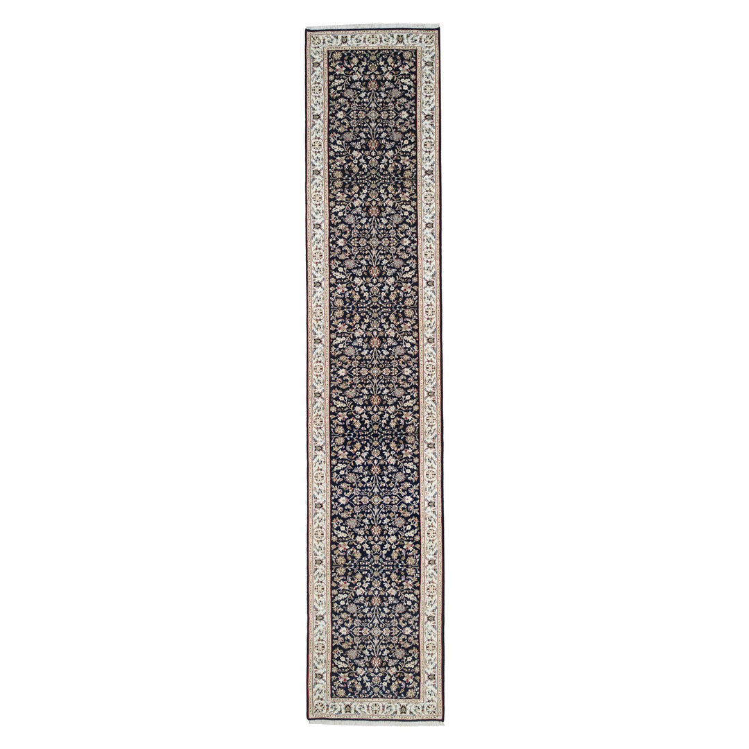 2'9" x 14'0" New Hand Knotted Blue Wool Runner Oriental Rug - MOA10263999