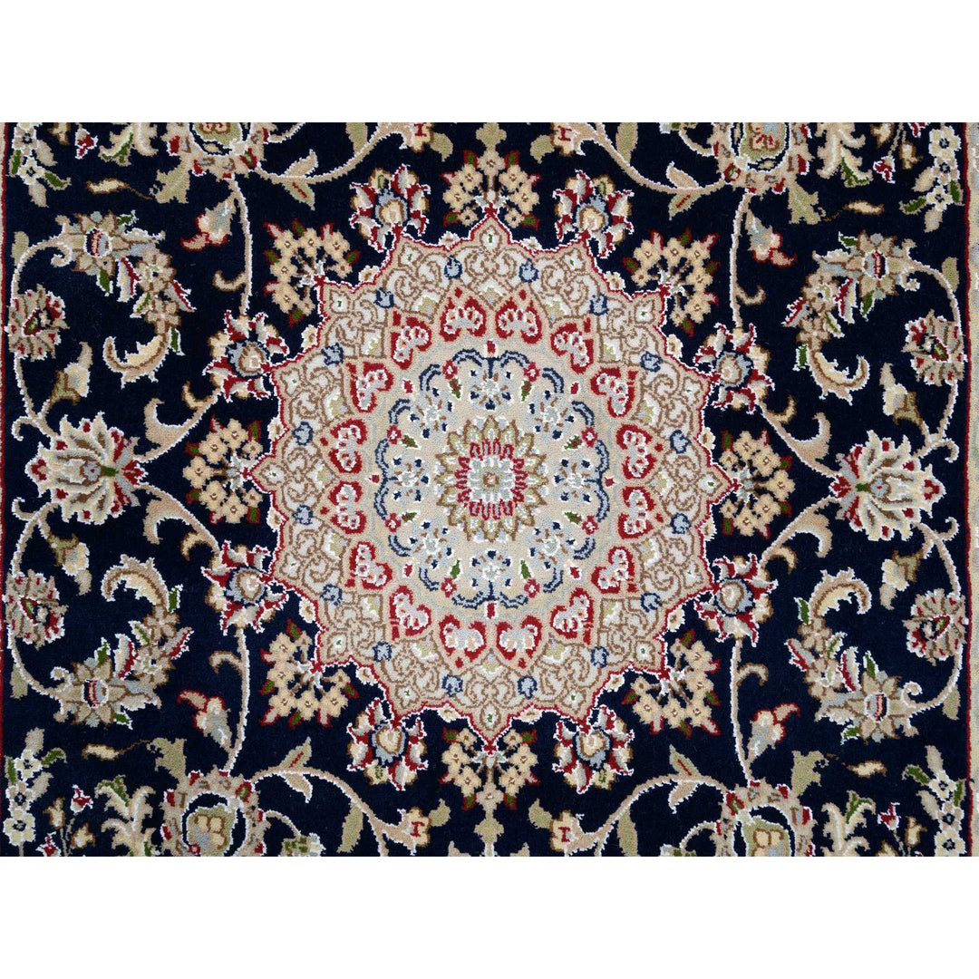 4'2" x 10'4" New Hand Knotted Blue Wool Runner Oriental Rug - MOA10264007